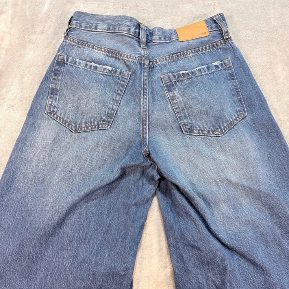 AEROPOSTALE‎ High Rise Super Wide Leg Distressed Denim Jeans Women's Size 6 - Picture 5 of 11